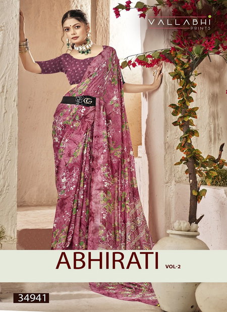 Abhirati Vol 2 By Vallabhi Georgette Printed Saree Wholesale Shop In Surat